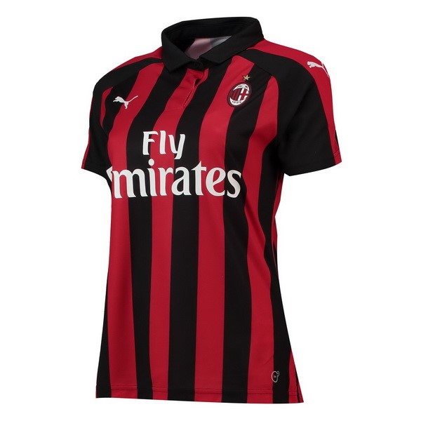 Camiseta AC Milan Primera equipación Mujer 2018-2019 Rojo Negro